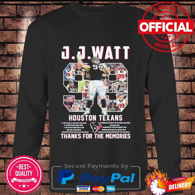 JJ Watt houston Texans thank you for the memories signature shirt -  Bouncetees