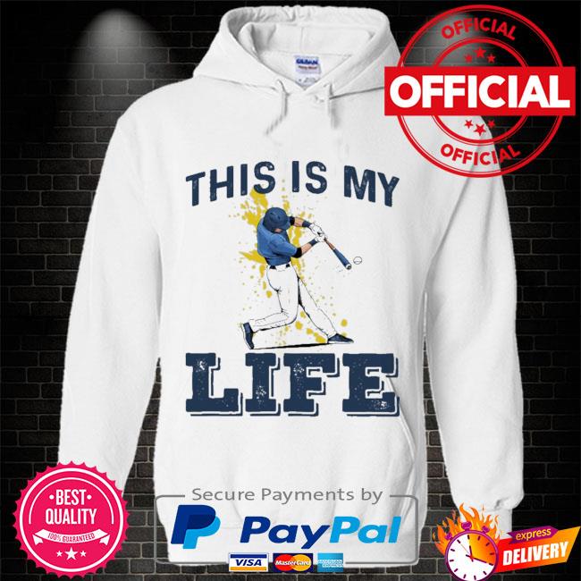 Baseball this is my life Hoodie white