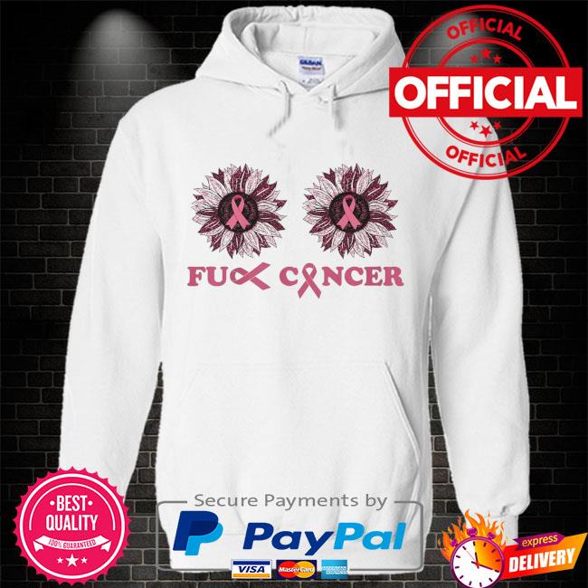 Fuck Breast Cancer Leopard Sunflower Hoodie white