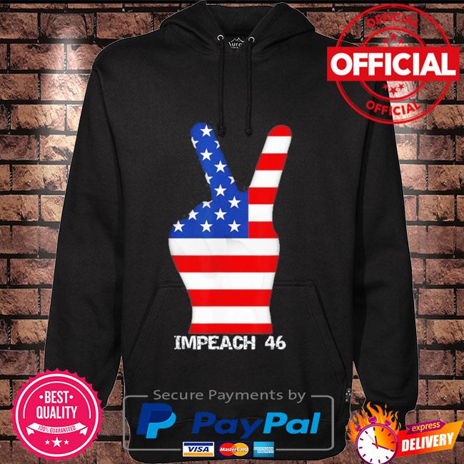 Funny Impeach 46 Trump 2024 American flag Shirt Hoodie black