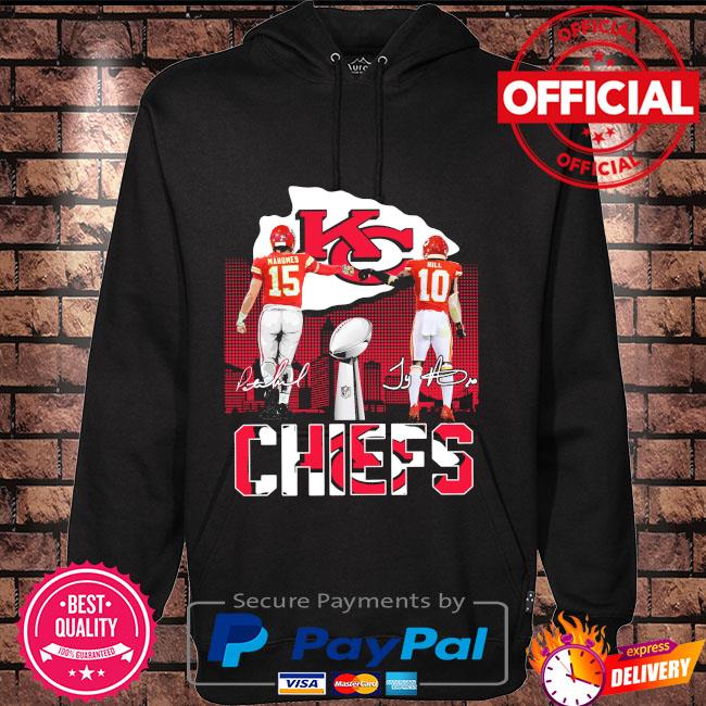 Funy Kansas City Chiefs Mahomes and Hill signatures 2021 Hoodie black