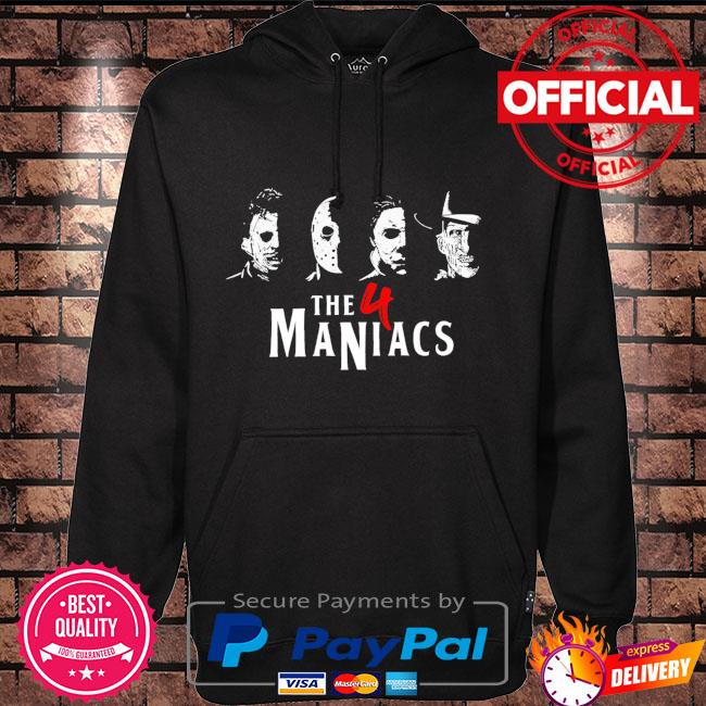 Horror Character Michael Myers Freddy Krueger Jason Voorhees and Leatherface The 4 maniac Hoodie black