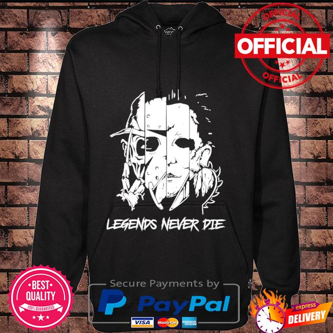 Horror Character Michael Myers Freddy Krueger Jason Voorhees legends never die Halloween Hoodie black