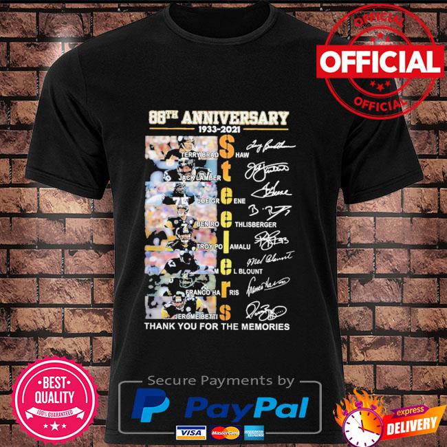 Pittsburgh Steelers 88th Anniversary 1933 2021 Thank You For The Memories  Signatures Shirt - ValleyTee