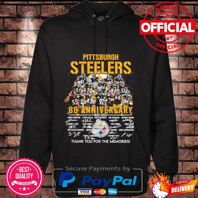 Pittsburgh Steelers 88th anniversary 1933 2022 thank you for the memories  signatures shirt, hoodie, sweater, long sleeve and tank top