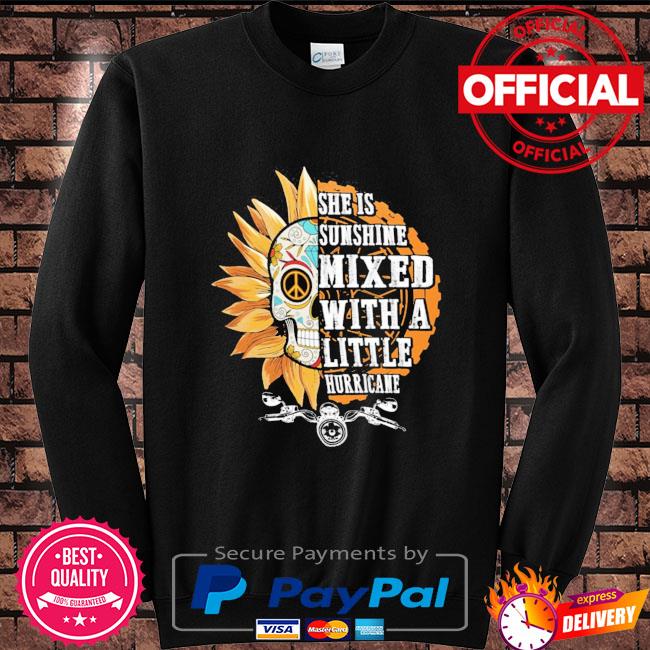 Skull Sunflower She is Sunshine Mixed with A Little Hurricane Unisex Hoodie 