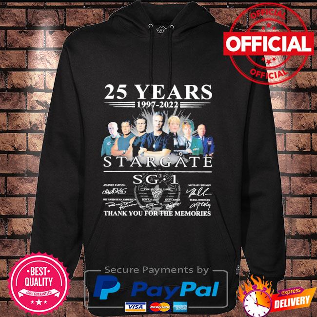 Stargate SG-1 25 years 1997 2022 thank you for the memories signatures Hoodie black