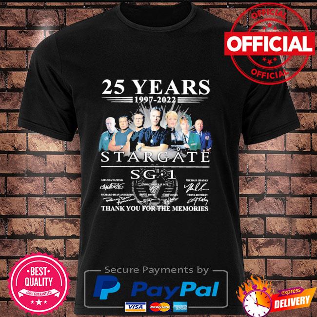 Stargate SG-1 25 years 1997 2022 thank you for the memories signatures shirt