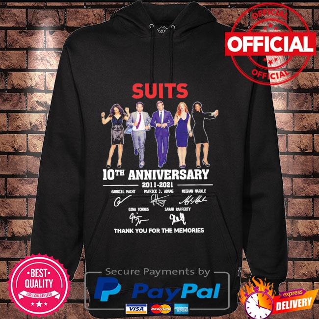 Suits 10th anniversary 2001 2021 thank you for the memories signatures Hoodie black