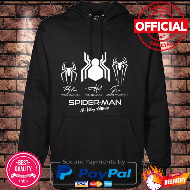 Tobey Maguire Tom Holland and Andrew Garfield Spider-Man no way home Hoodie black