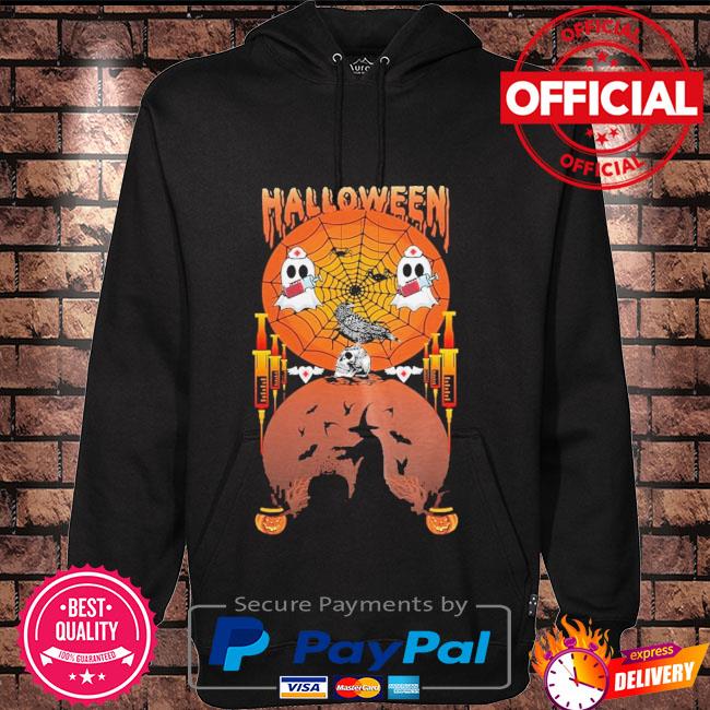 Witch Boo Halloween Moon Hoodie black