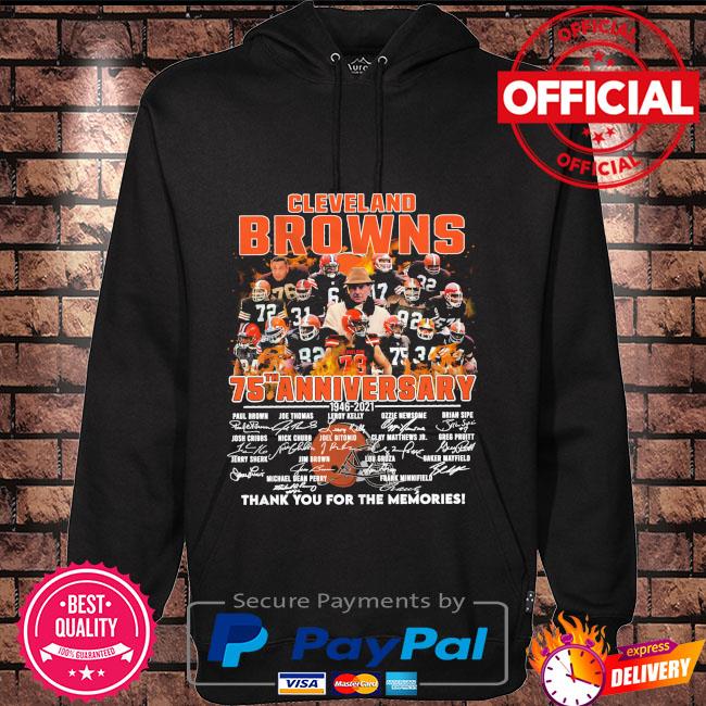 The Cleveland Browns 75th Anniversary 1946 2021 Thank You For The Memories  Signatures Shirt