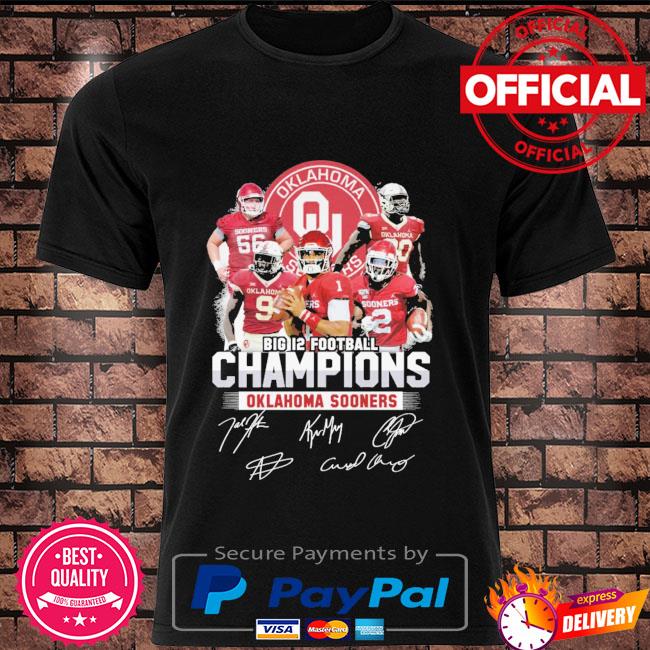 Oklahoma Sooners Big 12 Football champions signatures shirt
