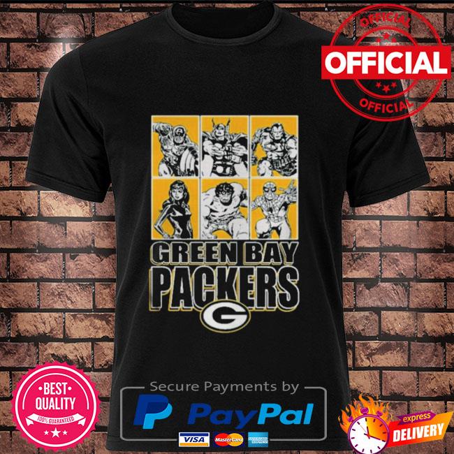 Green bay packers disney marvel avengers line-up shirt, hoodie, sweater,  long sleeve and tank top