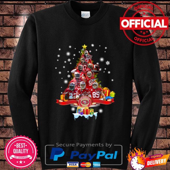 San Francisco 49ers Christmas tree signature Christmas sweater