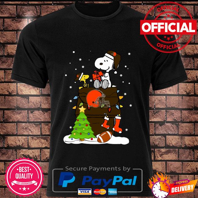 Snoopy And Woodstock Cleveland Browns Christmas Shirt, hoodie, sweater,  long sleeve and tank top