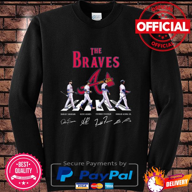 Official The Braves Dansby Swanson Ozzie Albies Freddie Freeman Ronald  Acuna Jr Abbey Road Signatures Shirt, hoodie, sweater, long sleeve and tank  top