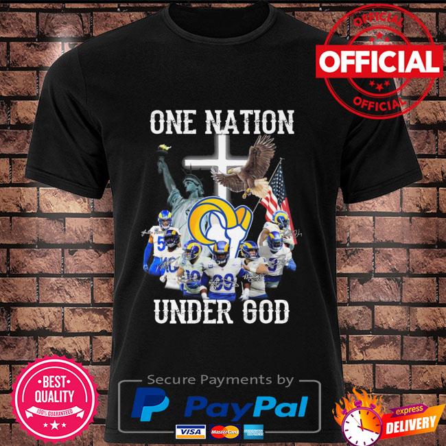 Los Angeles Rams One Nation Under God Black T-Shirt