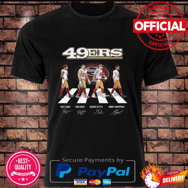 San Francisco 49ers Abbey Road Trey Lance Nick Bosa signatures shirt,  hoodie, sweater, long sleeve and tank top