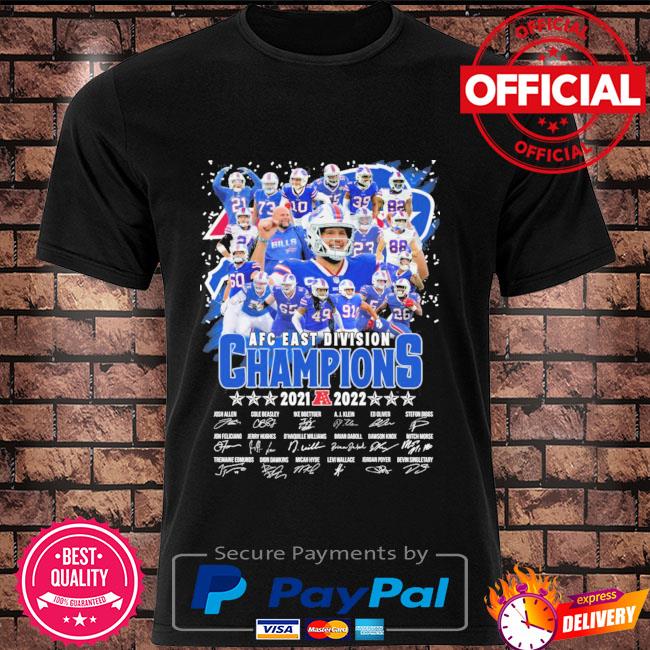 Buffalo Bills Afc East Division Champions 2021 signatures shirt