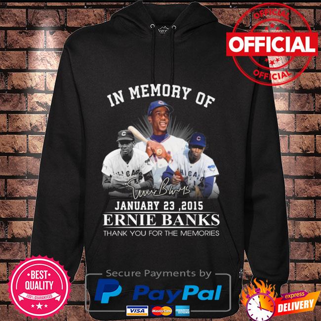 In memory of Ernie Banks thank you for the memories signatures shirt,  hoodie, sweater, long sleeve and tank top