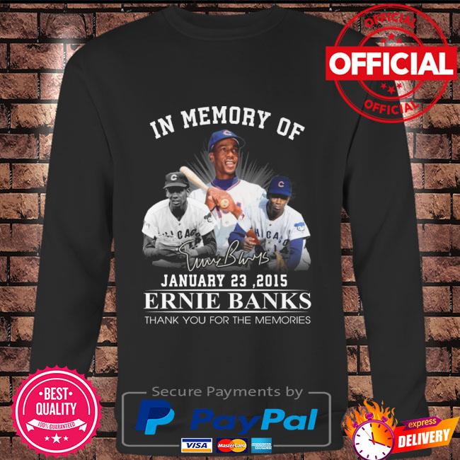 In memory of Ernie Banks thank you for the memories signatures shirt,  hoodie, sweater, long sleeve and tank top