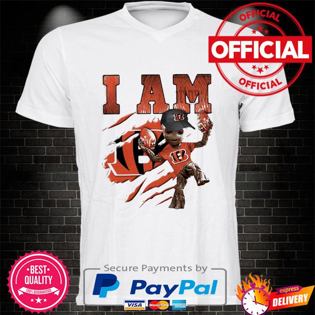 Official baby groot i am cincinnati bengals new design shirt, hoodie,  sweater, long sleeve and tank top