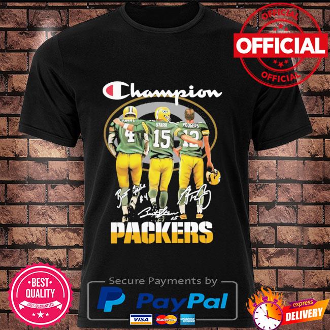 Official green bay packers favre starr rodgers signatures shirt, hoodie,  sweater, long sleeve and tank top