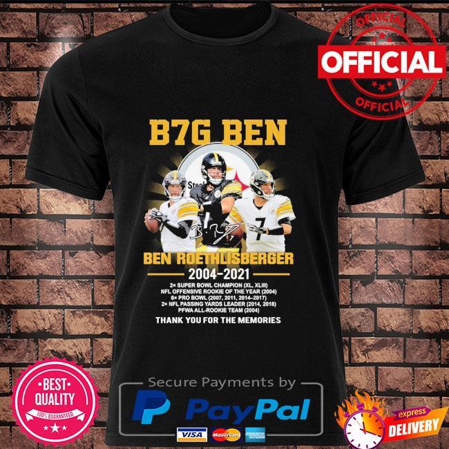 Thank you Ben Roethlisberger Pittsburgh Steelers 2004 2022 2x super bowl  champion shirt, hoodie, sweater, long sleeve and tank top