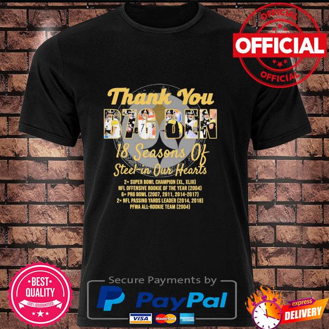 : Long Sleeve Black Ben Roethlisberger Thank You T-Shirt