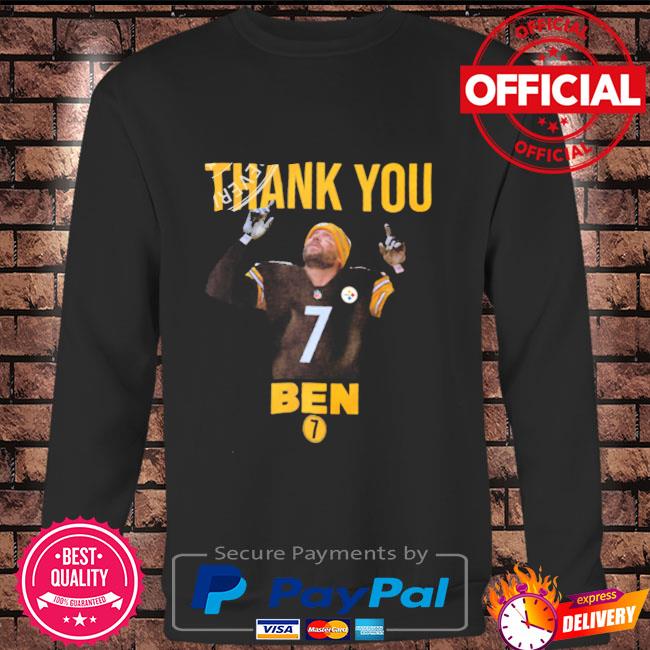 : Long Sleeve Black Ben Roethlisberger Thank You T-Shirt