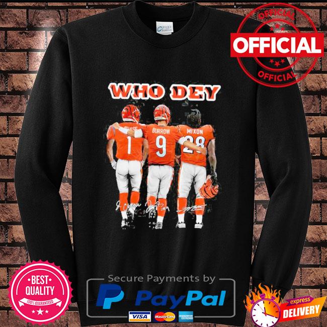 Joe Burrow Joe Mixon Ja'Marr Chase Who Dey Cincinnati Bengals T