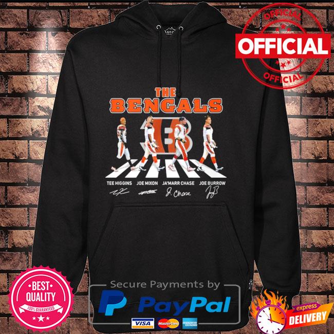 Original The Bengals Tee Higgins Joe Mixon Ja'marr Chase Joe Burrow Abbey  Road Signatures T-shirt,Sweater, Hoodie, And Long Sleeved, Ladies, Tank Top