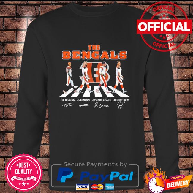 Hot The Bengals Joe Burrow Joe Mixon Ja'marr Chase Tee Higgins