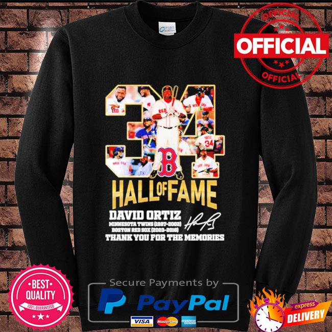 Official David Ortiz 34 Hall Of Fame Signature Shirt, hoodie