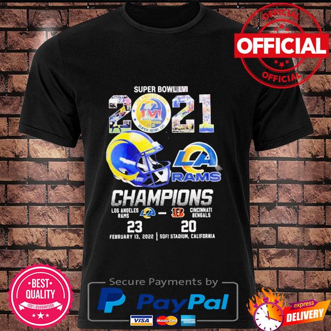 2022 Los Angeles Rams Super Bowl LVI Champions Signature T-Shirt