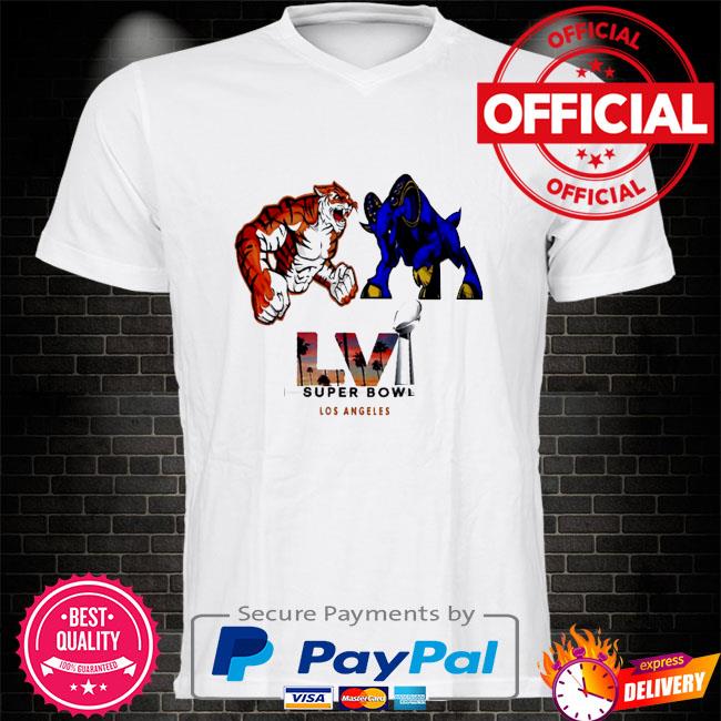 Los angeles rams goat vs cincinnati bengals tiger super bowl shirt