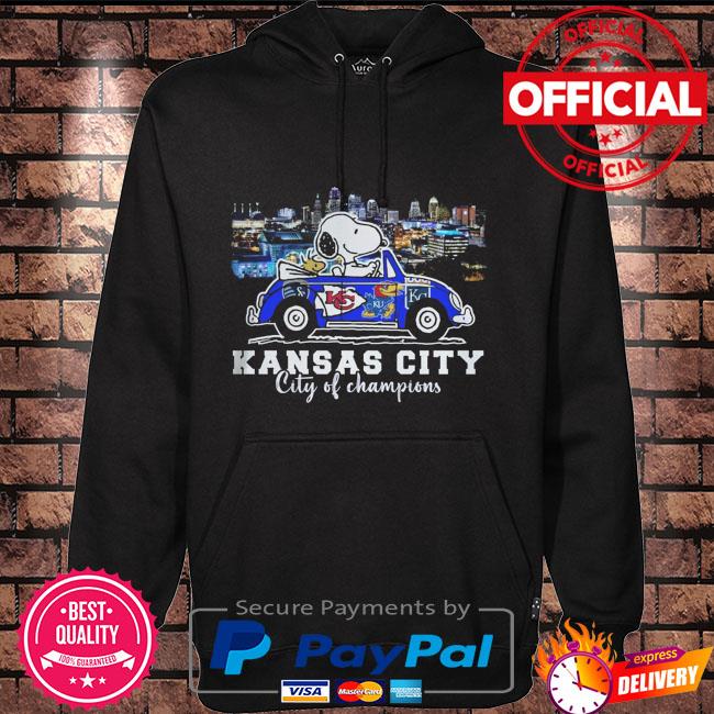 Snoopy and Woodstock Kansas City Chiefs and kansas Jayhawks of champion  shirt, hoodie, sweater, long sleeve and tank top