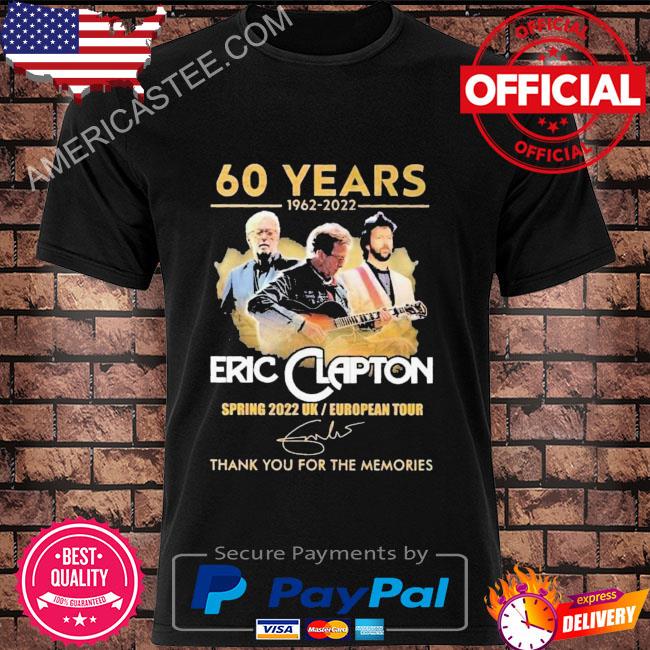 60 years 1962 2022 eric clapton thank you for the memories signature shirt