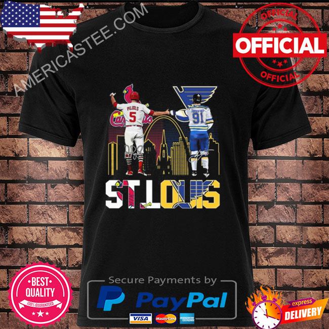 Albert Pujols St Louis Cardinals and Vladimir Tarasenko St. Louis Blues signatures shirt