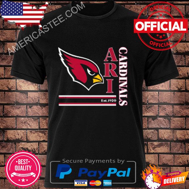 Arizona cardinals black wordmark est 1920 logo tri-blend shirt