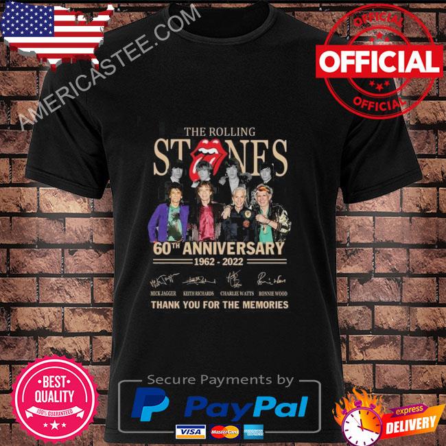 Funny 60th anniversary 1962 2022 The Rolling Stones thank you for the memories signatures shirt