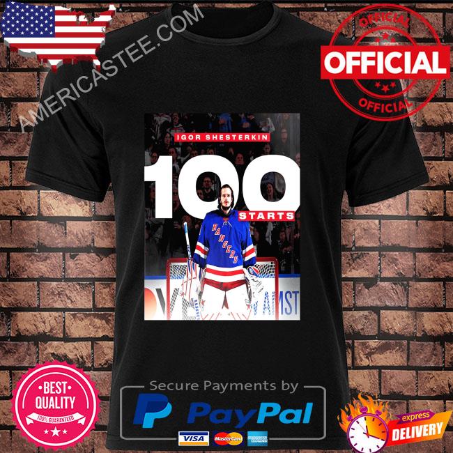 Igor shesterkin 100th nhl start with new york rangers shirt