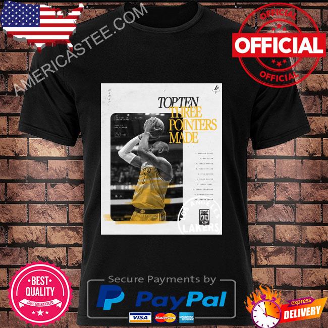 Lebron james los angeles lakers passes paul pierce to enter the top 10 of the all time 3 point style shirt