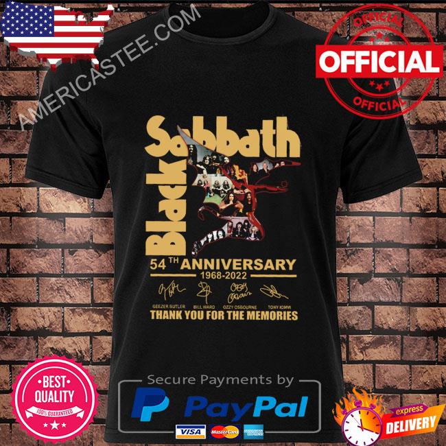 Official black sabbath 54th anniversary 1968 2022 thank you for the memories signatures shirt