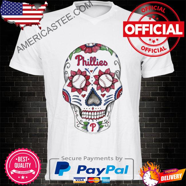 Philadelphia Phillies Sugar Skull Tee Shirt