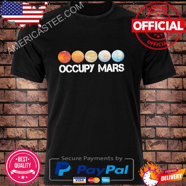 Elon musk wearing occupy mars shirt