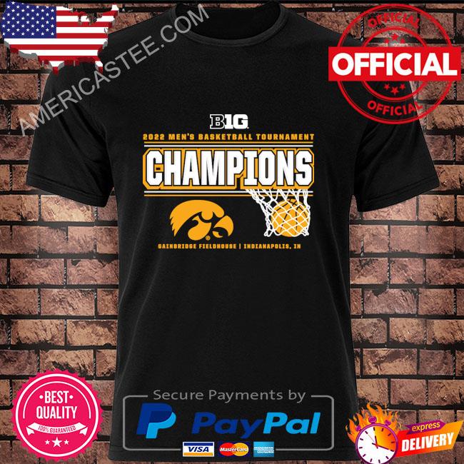 Black iowa hawkeyes 2022 big ten men's basketball conference tournament champions shirt