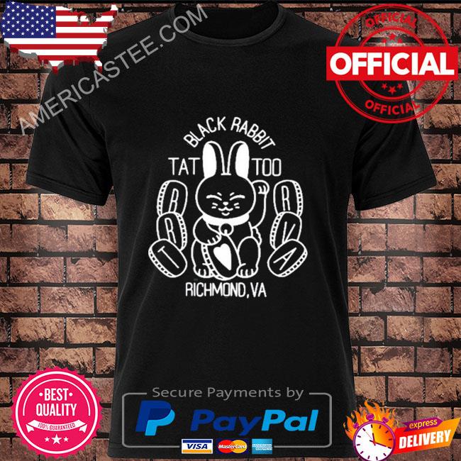 Black rabbit tattoo lucky bunny shirt