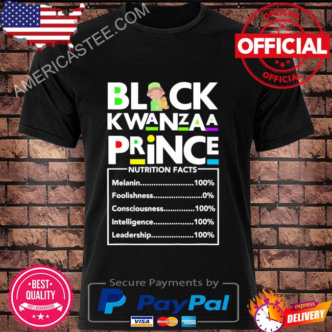 Kids Black Kwanzaa Prince Nutrition Facts T-Shirt